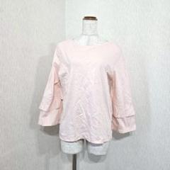 BATEAU MOUCHE ティアード袖トップス ピンク 綿100%（38）