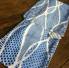 ◆ノー皺加工最高級カルキュロ◆蒼碧の波涼し浴衣◆しわにならない浴衣◆新品未使用 ◇ノー皺加工最高級カルキュロ◇蒼碧の波涼し浴衣◇しわに