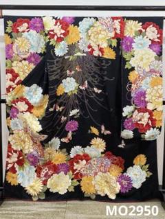 振袖 豪華 大輪 牡丹 乱菊 蝶々 金彩 ラメ刺繍 紋意匠 身丈160cm