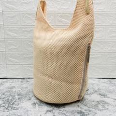トートバッグ ハンドバッグ メッシュ ベージュ ファスナー付き 使いやすい