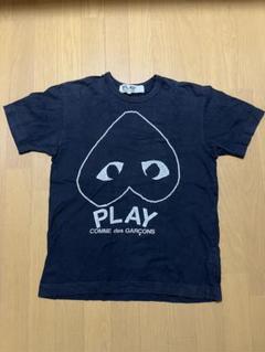新品未使用【プレイコムデギャルソン】ロゴ刺繍Tシャツ　Sサイズ　ブラック プレイコムデギャルソン(PLAY COMME DES GARCONS)|刺繍ロゴT