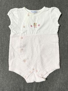 【美品】ファミリア　袖付ロンパース　ピンク　60cm