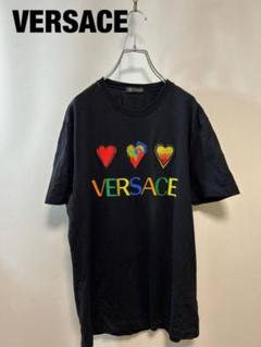 VERSACE ハート刺繍 ブラックTシャツ