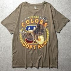 celebrate 半袖Tシャツ　アニマル　鷲　動物　大判プリント　茶色　XL