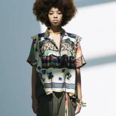 美品☆sacai アーカイブプリントミックスプルオーバー