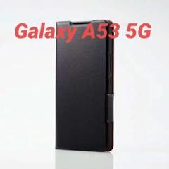 Galaxy A53 5G 用 薄型 ソフトレザーケース フラワーズ ブラック