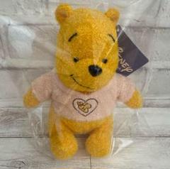 美品タグ付き　パーク購入　くまのプーさん　ぬいぐるみ ディズニー くまの プーさん ぬいぐるみ ピンクフード付き タグ