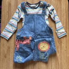 デニムオーバーオール 90cm刺繍付き 楽天市場】オーバーオール デニム（柄刺繍）（キッズ・ベビー