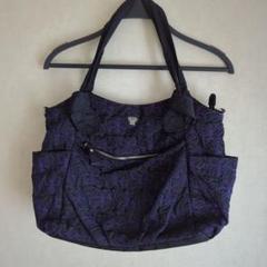 ANNA SUI トートバッグ ナイロン製 黒と紫刺繍 - メルカリ