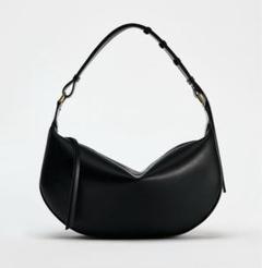 ZARA ザラ オーバル ショルダーバッグ 黒 - メルカリ