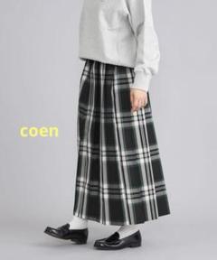 coen◆シーズンレス◆アソートチェックプリーツスカート◆ DK.GRAY◆M