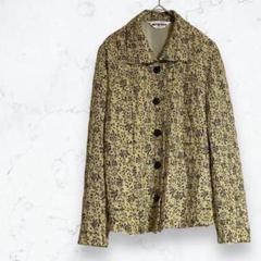 【mot de passe】カラーシャツ ベージュ 総柄 F 花柄 レトロ