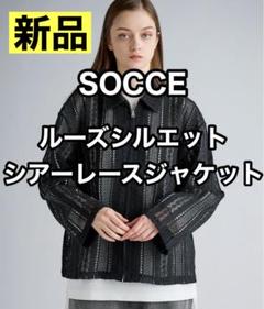 SOCCE ルーズシルエットシアーレースジャケット ブラック L