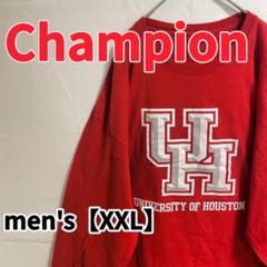 Y444【Champion】ビッグロゴ長袖ロンT【XXL】レッド