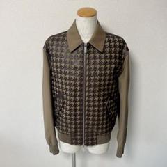 BERLUTI Leather Houndstoouth Blouson