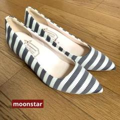 美品　moonstar sugata ボーダー　パンプス　23cm