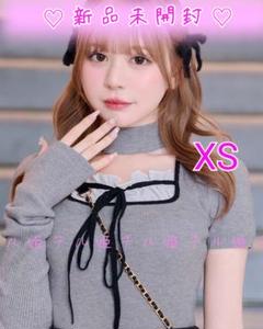 新品未使用　ミシェルマカロン　Luv チョーカー付きトップス　XS グレー 新品未使用 ミシェルマカロン Luv チョーカー付きトップス XS