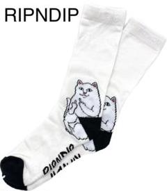 RIPNDIP リップンディップ ソックス ハイソックス 白×黒のサムネイル