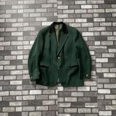 80-90's old tailored jacket 2b green
