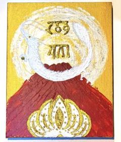 開運絵画　龍神様の眼　拡大のエネルギー　ターコイズブルー　花と龍神様　金箔 開運絵画 龍神様の眼 拡大のエネルギー ターコイズブルー 花と龍