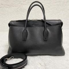 美品 TOD'S トッズ ボストンバッグ 2way レザー 黒 南京錠 大容量