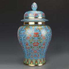 纒枝紋将軍罐 装飾品 花瓶 収集品 美品 景徳鎮 陶磁器 工芸品