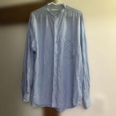 UNITED ARROWS バンドカラー　リネン　ライトブルー　サックスブルー