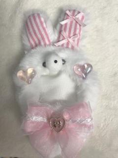 にじぱぺ 10cm ぬい服 うさぎ 白 ピンク