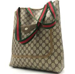 GUCCI オールドグッチ　ブラウン レザー PVC ショルダーバッグ 2025年最新】グッチ PVC バッグの人気アイテム - メルカリ