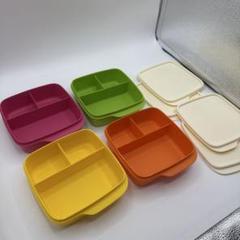 【新品未使用】タッパーウェア 1Lランチボックス ×４ vintage タッパーウェア4段ランチボックス | fave