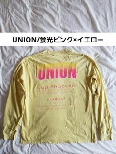 union ユニオン アメリカ製 ロンT ピンク イエロー 長袖 綿100%のサムネイル