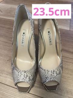 【極美品】ダイアナ (22) パンプス オープントゥ フラット 本革 レザー 本革Vカットスクエアトゥパンプス （ブラック） -エンチャン