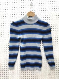 60's 70's vibes　国産古着 ハイネック　タイト　ボーダーニット