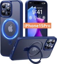 iPhone 15 Pro ケース　MagSafe ブルー