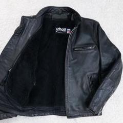 Schott シングルライダース ブラックレザージャケット 38