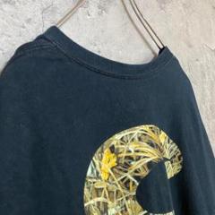 古着 アメリカ輸入 英文字 両面プリント Tシャツ 半袖 黒色 ゆるだぼ 大きめ