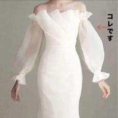 【新品未使用】White／長袖オーガンザーアームカバーのサムネイル
