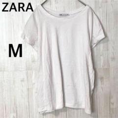 ZARA ノースリーブカットソー 【M】クルーネックTシャツ シンプル ホワイト