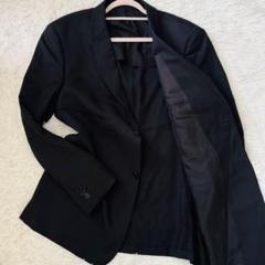 アルマーニコレツォーニ　刻印ボタン　春夏素材　フリル襟テーラードジャケット44紺 アルマーニ コレッツォーニARMANI COLLEZIONI ジャガード