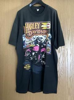 USA 製 ヴィンテージ ハーレーダビッドソン Tシャツ ブラック 古着 ピンク