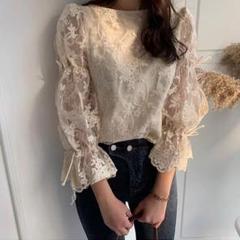 レースブラウス♡紐付き♡リボン♡レディース