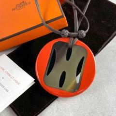 希少✨未使用級 HERMES ヘルメス バッファローホーン ラッカー ネックレス