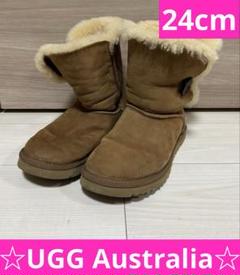 UGG ブラウンレザー ロングブーツ　ブラウン　24センチ ブラウン レザー ロングブーツ XL 24.5cm ブーツ - メルカリ