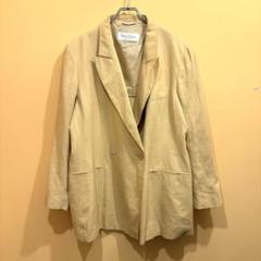 【美品】MaxMara オレンジ リネン テーラードジャケット　イタリア製 リネン Max Mara(マックスマーラ) ジャケット(レディース