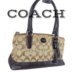 【美品】 COACH コーチ ハンドバッグ シグネクチャー