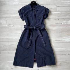 【美品】ヴィクトリノックス　半袖ワンピース　リボン　フロントボタン　撥水