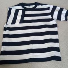 UNIQLO エアリズム ボーダーTシャツ ネイビー×ホワイト 150