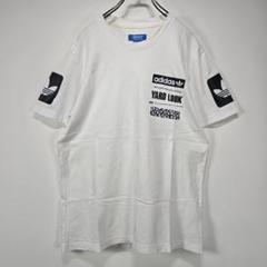 adidas　半袖Tシャツ　O　ビッグプリント　ロゴ　ホワイト　人気　古着MIX