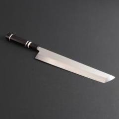 10325梵静刃物 骨切り鱧切り包丁 尺寸 刺身包丁 黒檀黒水牛角白三本巻八角柄のサムネイル