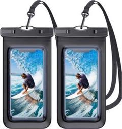 スマホ 防水ケース 完全防水 タッチ可能 指紋認証/顔認証 ストラップ付き 2個